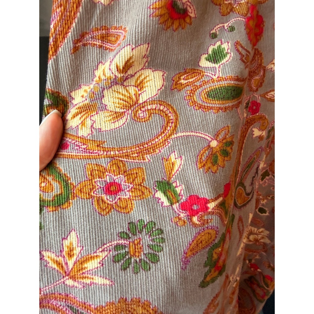 Vintage Serengeti Womens Petite Small Corduroy Paisley Jumper Dress Cotton PS - Picture 6 of 9